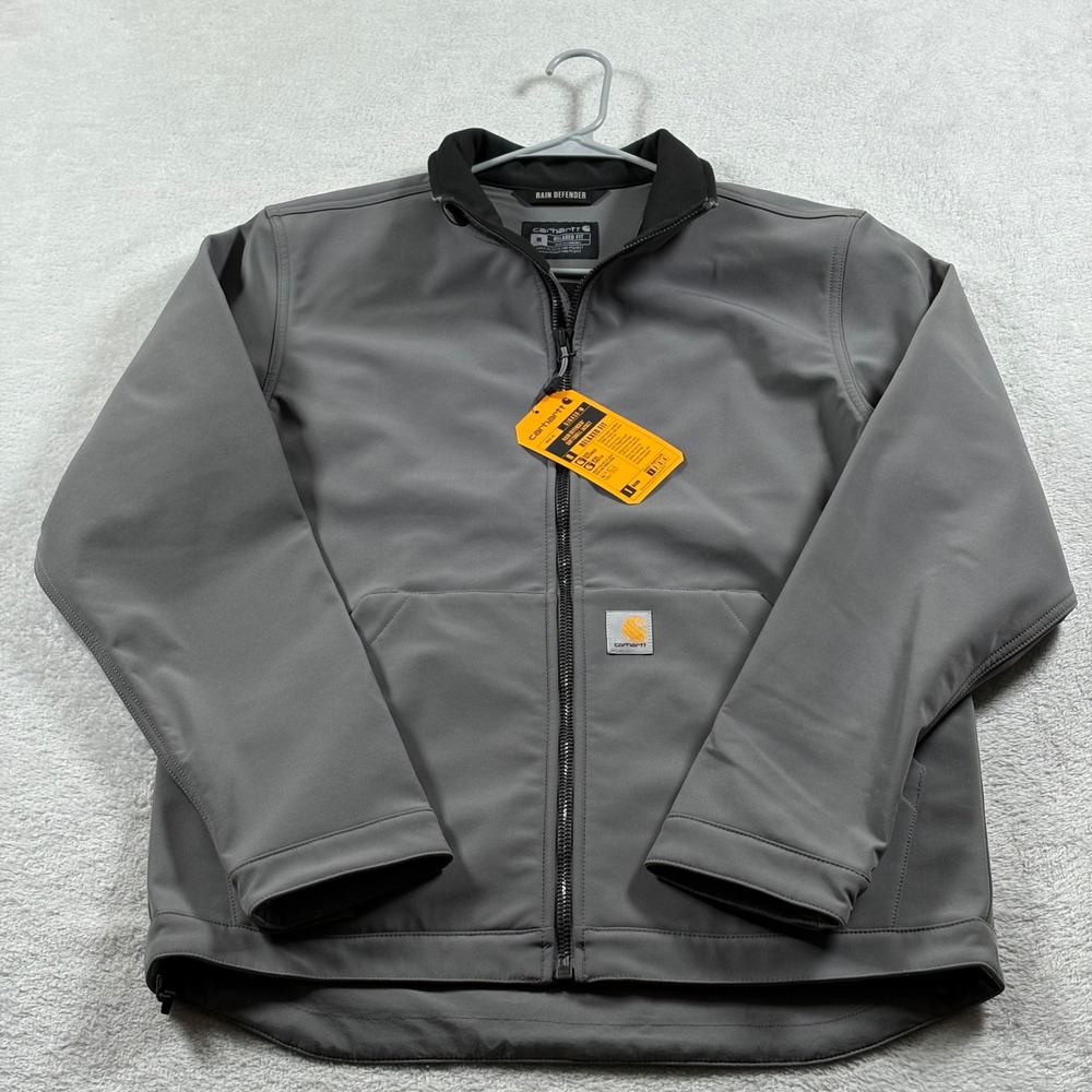 Carhartt Men's Rain Defender Galesburg Softshell Jacket Steel Medium 106438